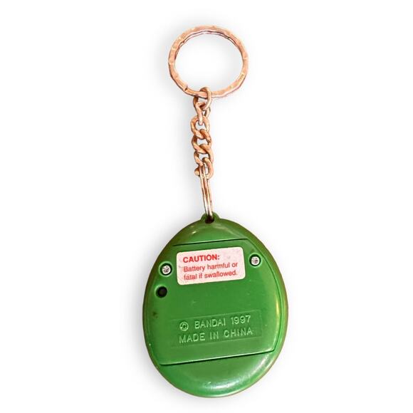 Tamagotchi Gen2 Stripes English Green Yellow 1996 97 Bandai Virtual Pet Digital - Picture 2 of 3